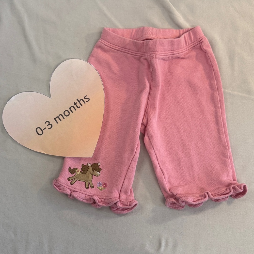 Gymboree - Pink Baby Pants with Horse Embroidery